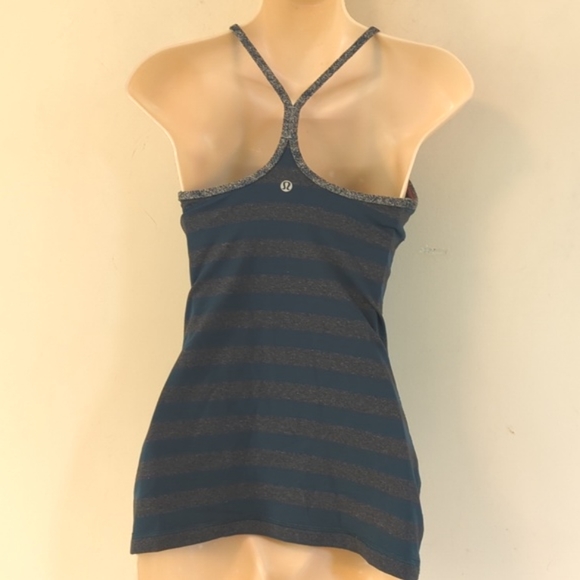 Lululemon Power Y Tank in Micro Macro Stripe Alberta Lake Size 4 - Picture 7 of 16